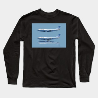 United 747-400 Blue Tulip Long Sleeve T-Shirt